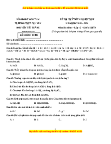 Đề thi thử Hóa Học trường Chuyên Nguyễn Tất Thành năm 2021