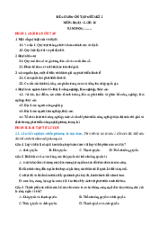 Đề cương ôn tập Giữa kì 2 Địa lí 10 Kết nối tri thức