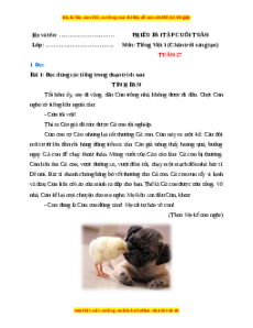 Bài tập cuối tuần Tiếng việt lớp 1 Tuần 27 Chân trời sáng tạo(có lời giải)