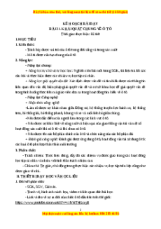Giáo án Bài 21 Công nghệ cơ khí 11 Kết nối tri thức: Khái quát chung về ô tô