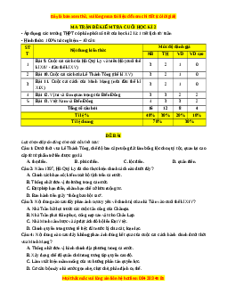 Đề thi cuối kì 2 Lịch sử 11 Chân trời sáng tạo - Đề 2