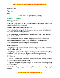 Giáo án Em học vui toán Toán lớp 4 Cánh diều