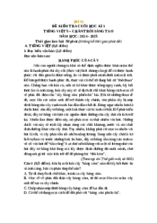Đề thi cuối kì 1 Tiếng Việt lớp 5 Chân trời sáng tạo (Đề 6)
