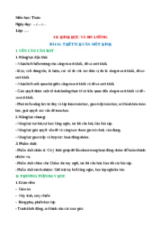 Giáo án Xăng-ti-mét khối. Đề-xi-mét khối Toán lớp 5 Cánh diều