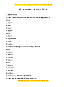 Đề thi cuối kì 2 Tiếng Anh 9 trường THCS Nguyễn Trãi năm 2023