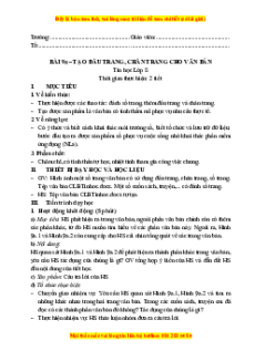 Giáo án Bài 9A Tin học 8 Kết nối tri thức: Tạo đầu trang, chân trang cho văn bản