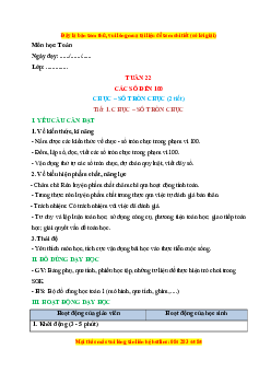 Giáo án Chục - Số tròn chục Toán lớp 1 Chân trời sáng tạo