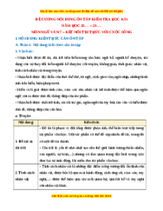 Đề cương ôn tập cuối kì 1 Ngữ văn 7 Kết nối tri thức