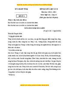 Đề thi giữa kì 2 Ngữ văn 11 Chân trời sáng tạo (Đề 4)
