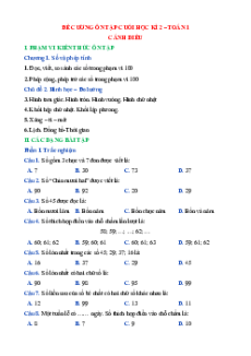 Đề cương ôn tập Cuối học kì 2 Toán lớp 1 Cánh diều
