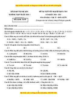 Đề thi thử Hóa Học trường Triệu Sơn 1 năm 2021