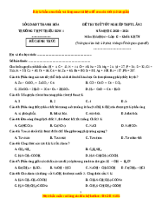 Đề thi thử Hóa Học trường Triệu Sơn 1 năm 2021