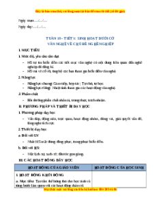 Giáo án Tuần 18 HĐTN lớp 2 Cánh diều