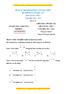 Đề thi cuối học kì 2 Toán 7 Kết nối tri thức có đáp án (Đề 5)