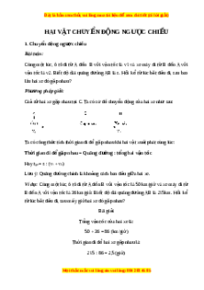 Lý thuyết Hai vật chuyển động ngược chiều Toán 5