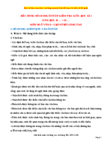 Đề cương ôn tập giữa kì 1 Ngữ văn 8 Chân trời sáng tạo