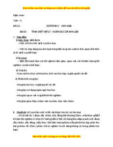Giáo án Tính chất vật lí của kim loại Hóa học 9