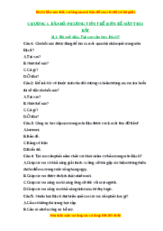 Trắc nghiệm Bài 1 Địa lí 6 Cánh diều: Hệ thống kinh vĩ tuyến. Tọa độ địa lí của một địa điểm trên bản đồ