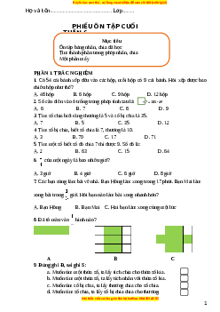 Bài tập cuối tuần Toán lớp 3 Tuần 6 Kết nối tri thức (có lời giải)