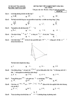 Đề thi thử tốt nghiệp Toán trường THPT Sầm Sơn năm 2024