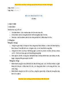 Giáo án Bài 28 Lịch sử & Địa lí lớp 4 Kết nối tri thức: Địa đạo Củ Chi