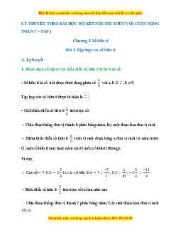 Lý thuyết Toán 7 Kết nối tri thức Tập 1