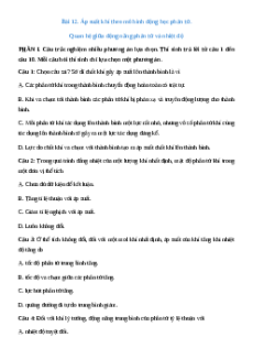 Trắc nghiệm Bài 12: Áp suất khí theo mô hình động học phân tử. Quan hệ giữa động năng phân tử và nhiệt độ Vật lí 12 Đúng-Sai, Trả lời ngắn Kết nối tri thức  2025