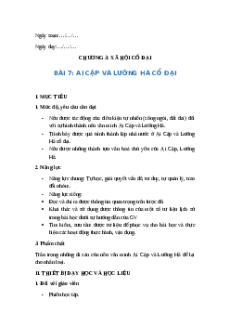 Giáo án Bài 7 Lịch sử 6 Kết nối tri thức (năm 2024): Ai Cập và Lưỡng Hà cổ đại