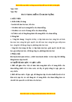 Giáo án Trung điểm của đoạn thẳng Toán 6 Chân trời sáng tạo