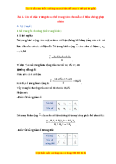 Lý thuyết Bài 2: Các số đặc trưng đo xu thế trung tâm cho mẫu số liệu không ghép nhóm Toán 10 Cánh diều
