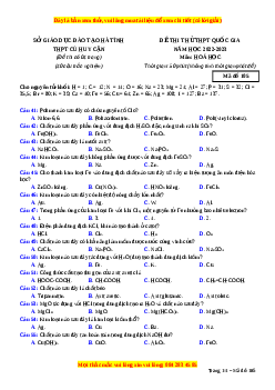 Đề thi thử Hóa Học trường Cù Huy Cận năm 2023