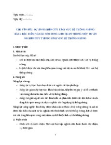 Giáo án chuyên đề Bài 4: Đặc điểm và các nội dung liên quan trong một dự án nghiên cứu thuộc lĩnh vực hệ thống nhúng 12 Kết nối tri thức