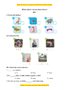 Đề thi cuối kì 1 Tiếng Anh lớp 4 i-Learn Smart Start (Đề 3 kèm file nghe)