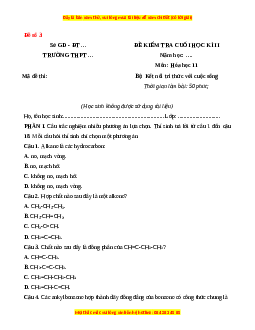 Đề thi cuối kì 2 Hóa Học 11 Kết nối tri thức (Đề 3)