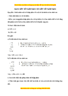 Lý thuyết Nhân một số thập phân với một số thập phân Toán 5