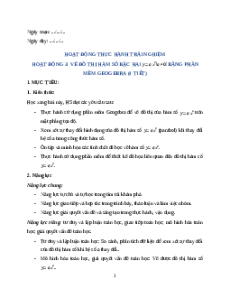 Giáo án Hoạt động 3 Toán 9 Chân trời sáng tạo