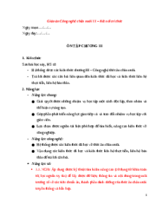 Giáo án Công nghệ chăn nuôi NLS 11 Kết nối tri thức Bài Ôn tập chương 3