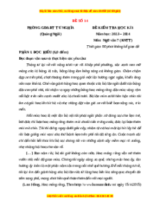 Đề thi cuối kì 1 Ngữ Văn 7 Kết nối tri thức - Đề 14