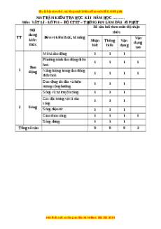 Đề thi cuối kì 1 Vật lí 11 Chân trời sáng tạo - Đề 1