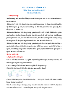 Đề cương ôn tập Cuối kì 1 Khoa học tự nhiên 8 Cánh diều