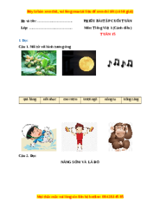 Bài tập cuối tuần Tiếng việt lớp 1 Tuần 15 Cánh diều (có lời giải)