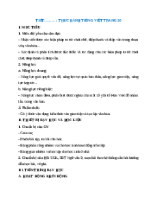 Giáo án Thực hành tiếng Việt trang 20 Ngữ Văn 9 Chân trời sáng tạo