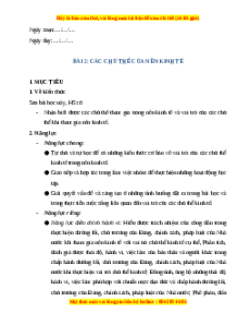 Giáo án Bài 2 KTPL 10 Kết nối tri thức: Các chủ thể của nền kinh tế
