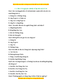 Trắc nghiệm Bài 9 Lịch sử 6 Kết nối tri thức: Trung Quốc từ thời cổ đại đến thế kỉ VII