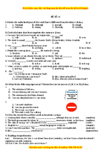 Đề thi giữa kì 1 Tiếng Anh 9 - Đề 11