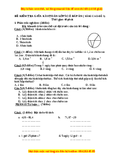 Đề thi giữa kì 2 Toán lớp 5 nâng cao - Đề 3