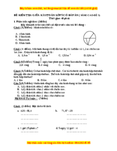 Đề thi giữa kì 2 Toán lớp 5 nâng cao - Đề 3