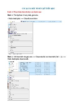 Cách cài đặt font chữ Tiểu học
