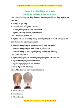 Bộ Trắc nghiệm KHTN 6 Kết nối tri thức (cả năm) có đáp án