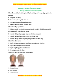 Bộ Trắc nghiệm KHTN 6 Kết nối tri thức (cả năm) có đáp án